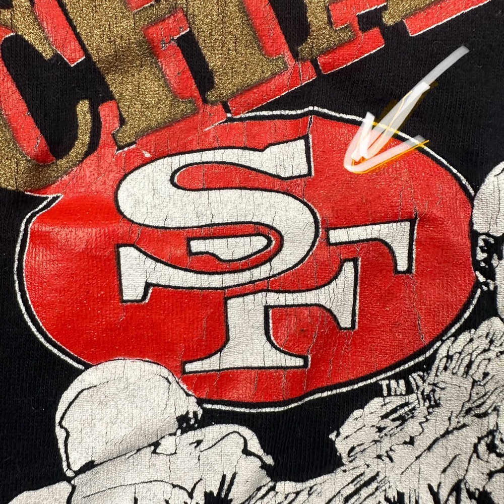 Vintage 1990 San Francisco 49ers Single Stitch T-shirt Size Medium Made USA - Picture 7 of 13